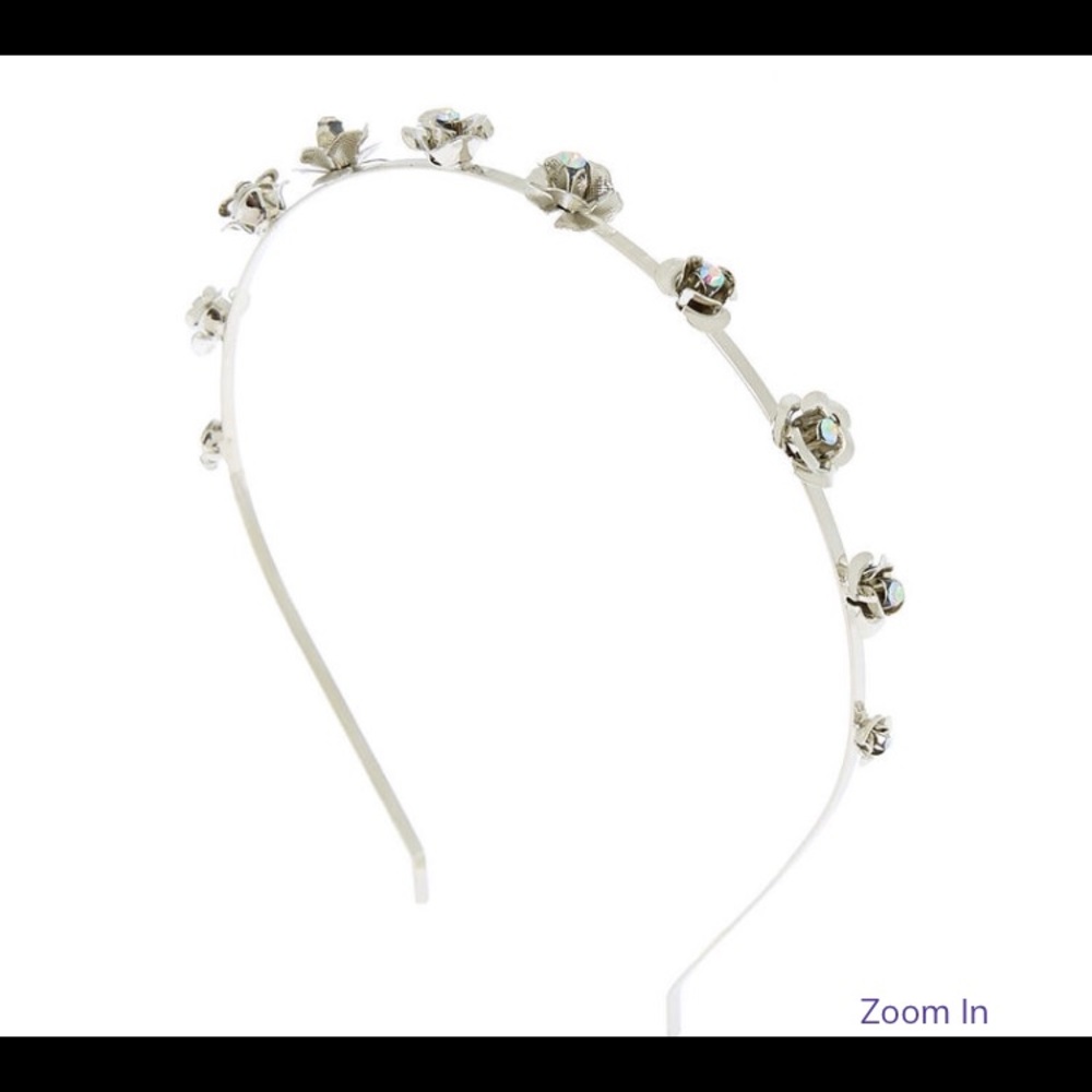 Silver Metal Roses Headband